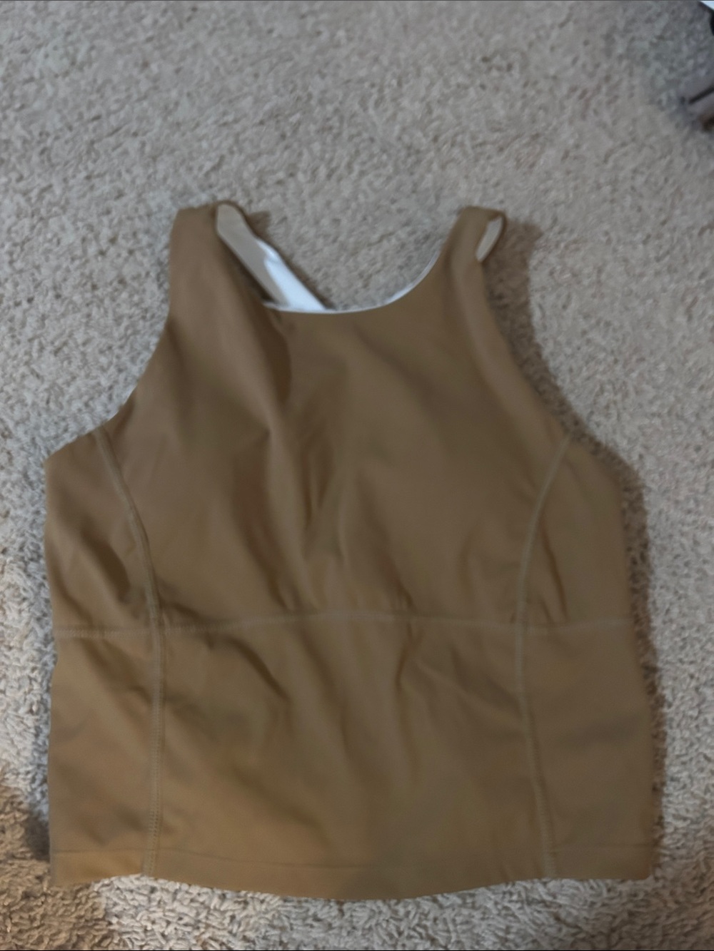 Scoop-Neck Tank Top in Camel
